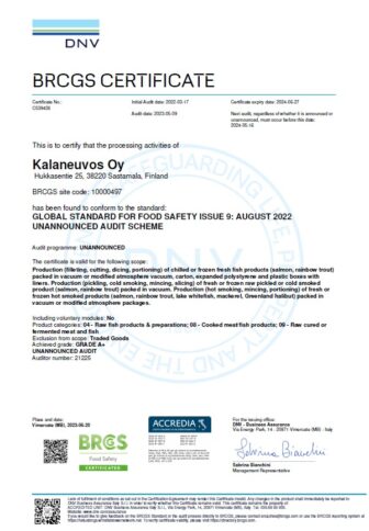 BRC sertifikaatti 2023